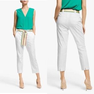 NWT Marella Size 14 White Sequoia Trouser Tie Belt Cropped Pants $225